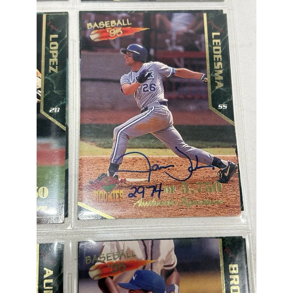 Lot Of 16‎ Autographed Baseball Cards Signatures Rookies 1995